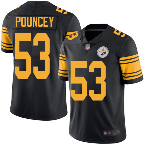 Men Pittsburgh Steelers Football 53 Limited Black Maurkice Pouncey Rush Vapor Untouchable Nike NFL Jersey